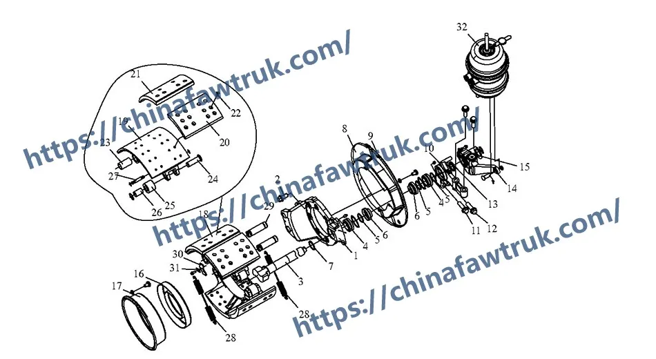 Freio de roda central FAW J6P