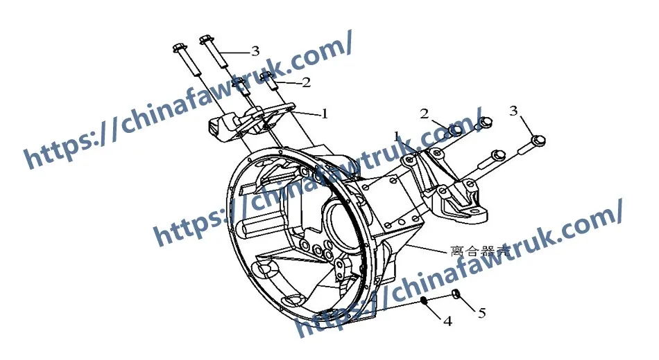 Subchasis trasero del tren motriz FAW J6P