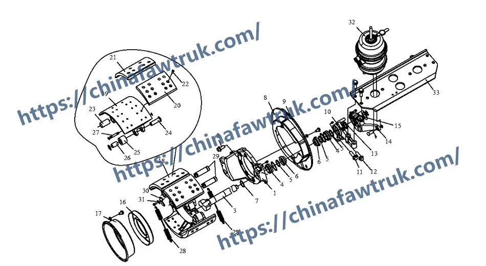 FAW J6P Тормоз заднего колеса