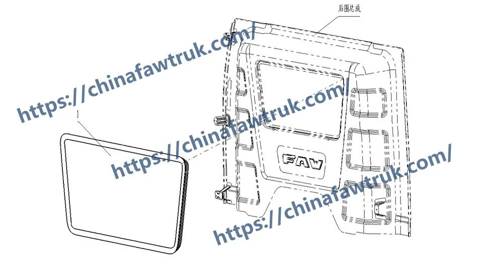 Стекло заднее FAW J6P
