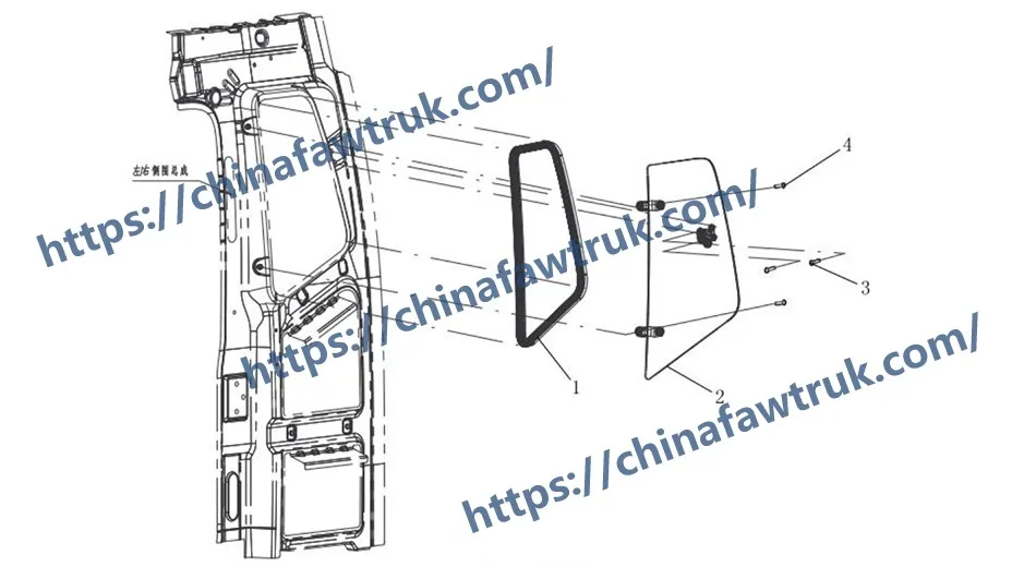 Стекло бокового окна FAW J6P