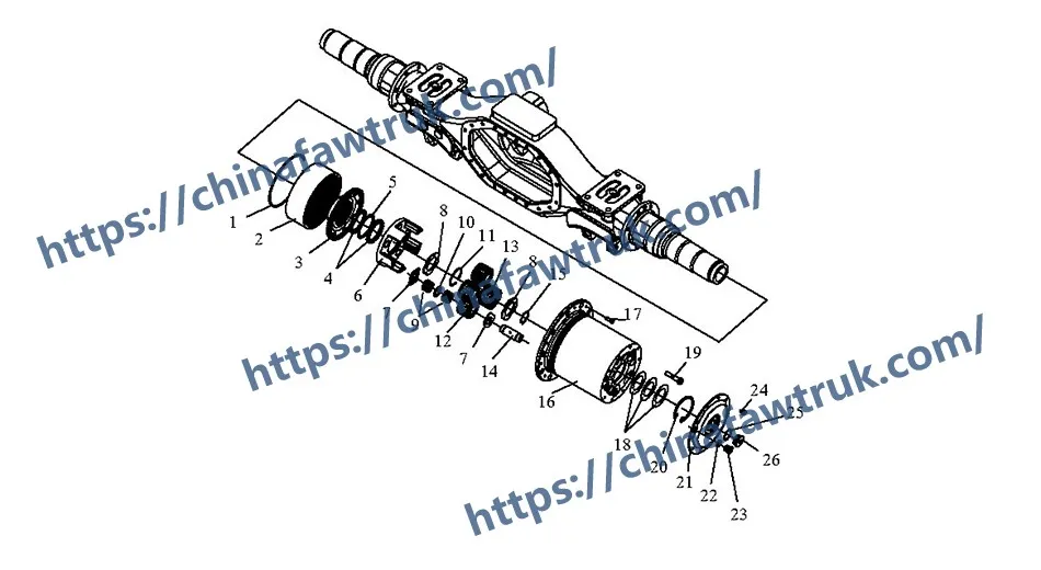 Boîte de vitesses d'extrémité de roue FAW J6P