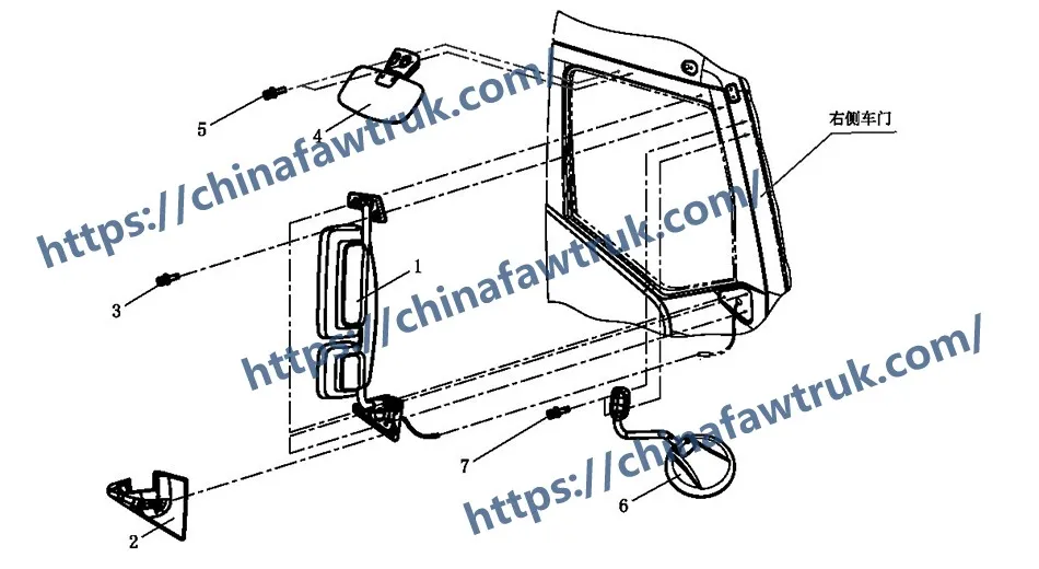 FAW Rétroviseur extérieur droit et rétroviseur inférieur