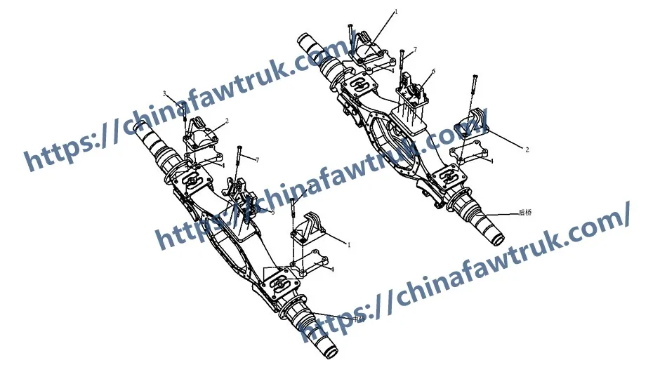 Support de suspension boulonné pour essieu arrière
