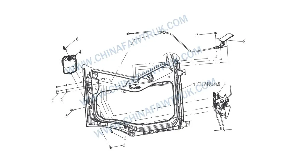 FAW Russian Door Lock Mechanism