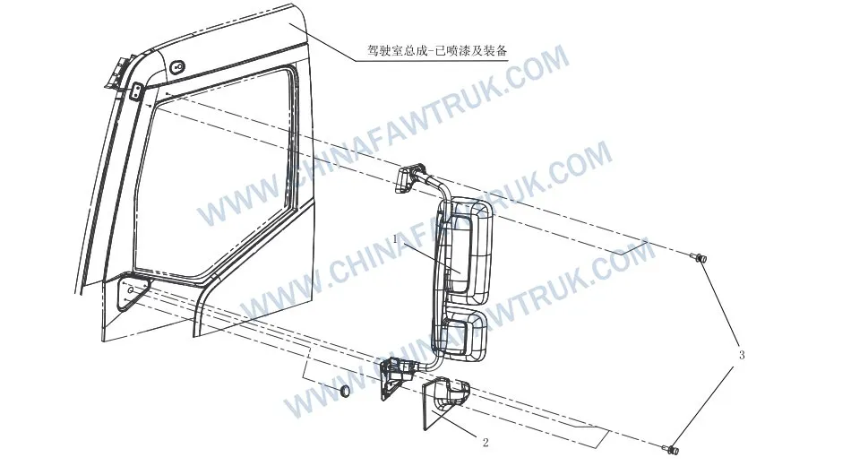 Rétroviseur gauche russe FAW