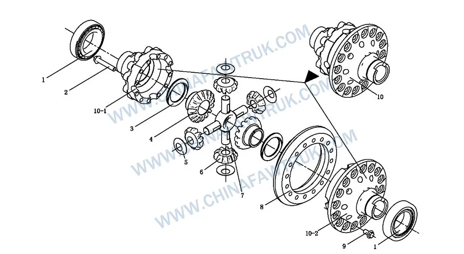 Différentiel d'essieu arrière russe FAW
