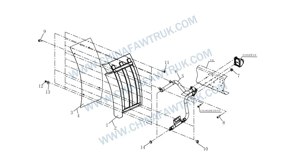 Ensemble de garde-boue arrière russe FAW