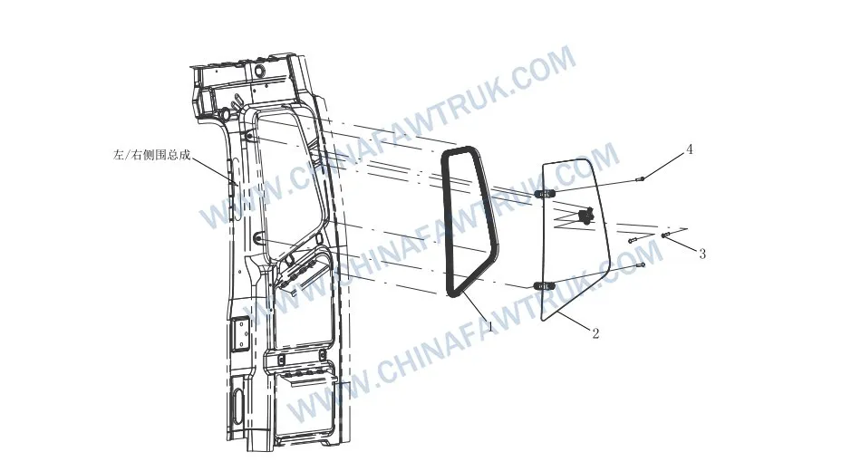 FAW Russian Side-Opening Window Glass