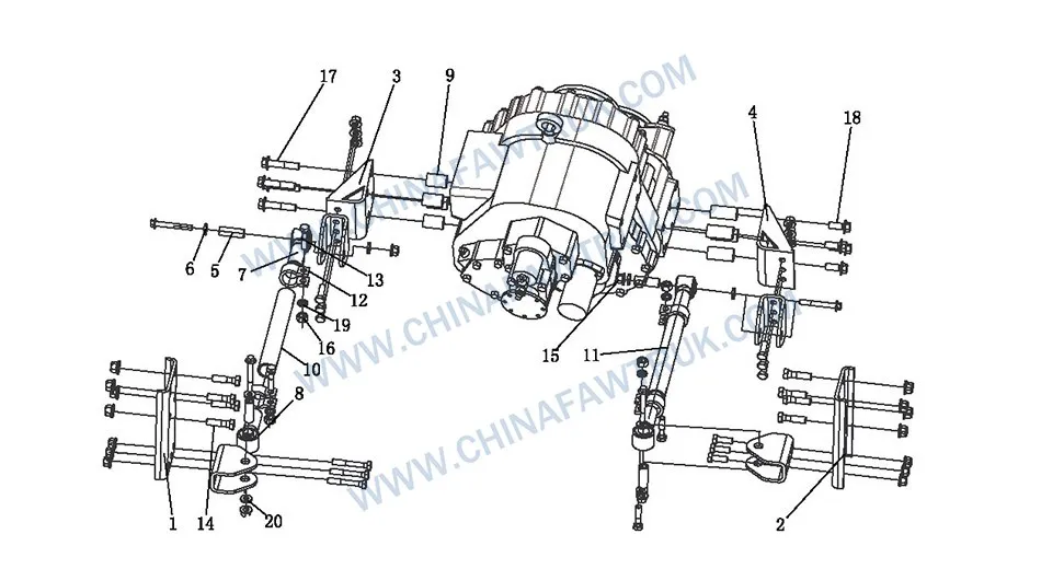 Suspensión auxiliar de caja de transferencia rusa FAW