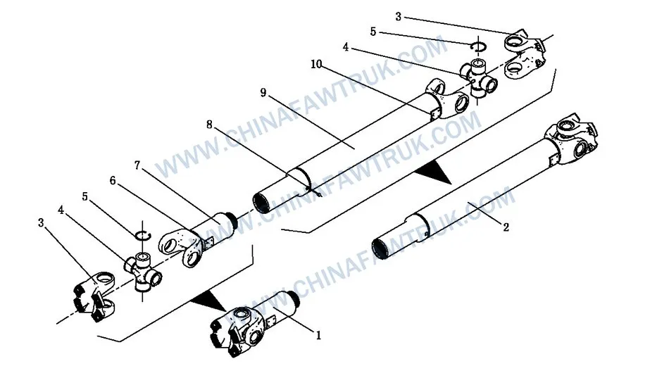 Eje de caja de cambios de transferencia rusa FAW