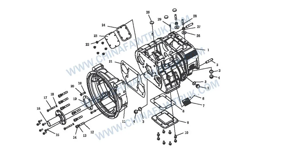 Carcaça principal da transmissão russa FAW