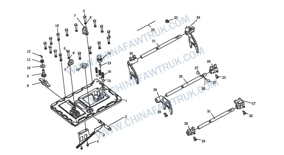 Assemblage du couvercle supérieur russe FAW