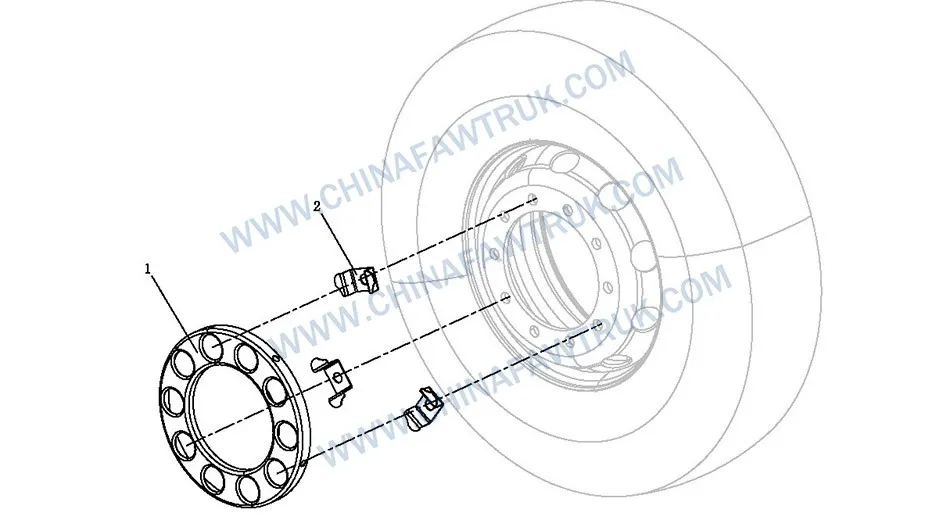 Ensemble d'enjoliveur de roue russe FAW