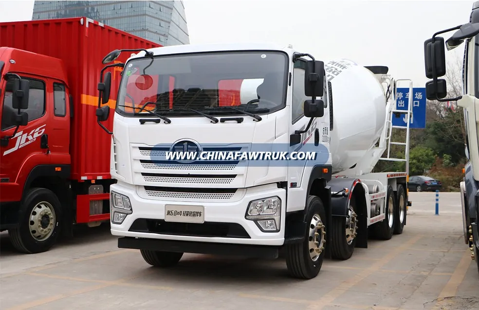Qingdao Jiefang JK6 320 HP Lightweight 8x4 8-cubic-meter Concrete Mixer Truck