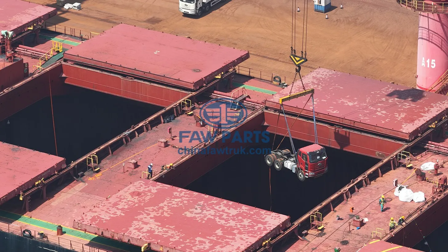 Ro-Ro vessel with FAW trucks