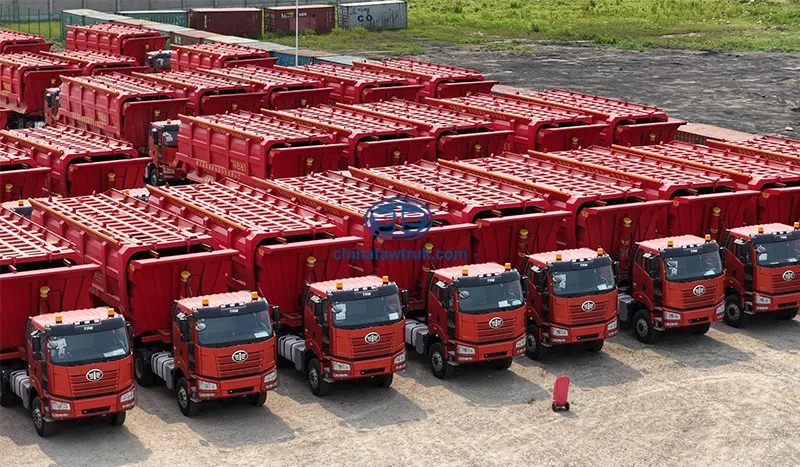 FAW dump trucks row