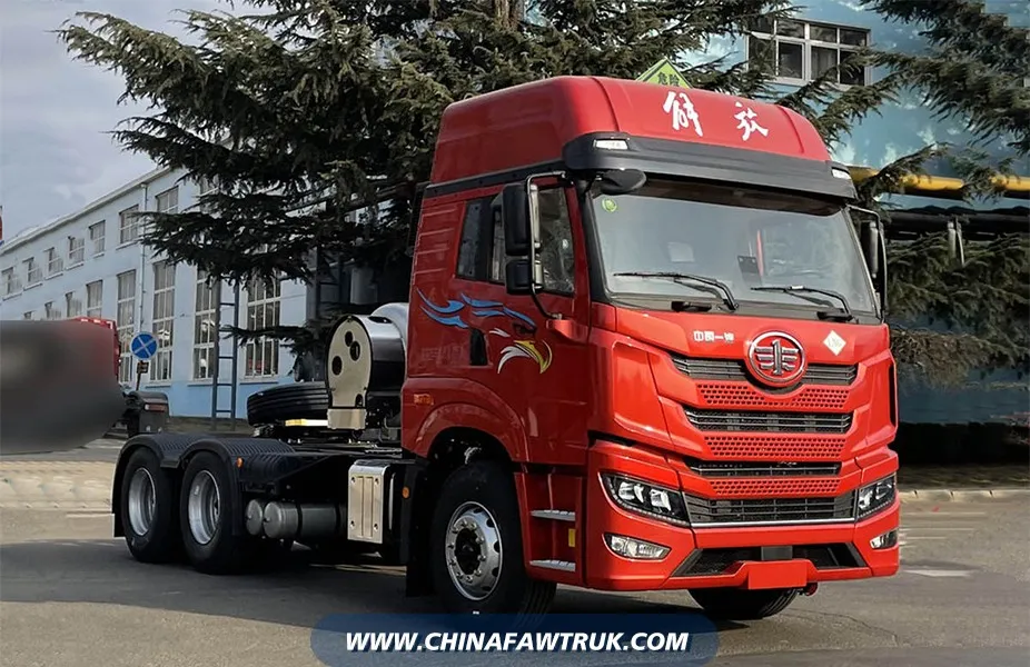 Qingdao Jiefang FAW JH5 Truck, 430 HP, 6x4 LNG Hazardous Materials Tractor (Amortisseurs hydrauliques)
