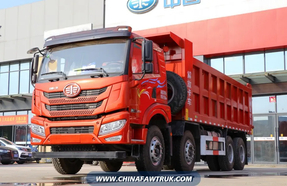 Qingdao Jiefang Han V Heavy-Duty Truck, 350 HP, 8x4, 6.5-meter Dump Truck
