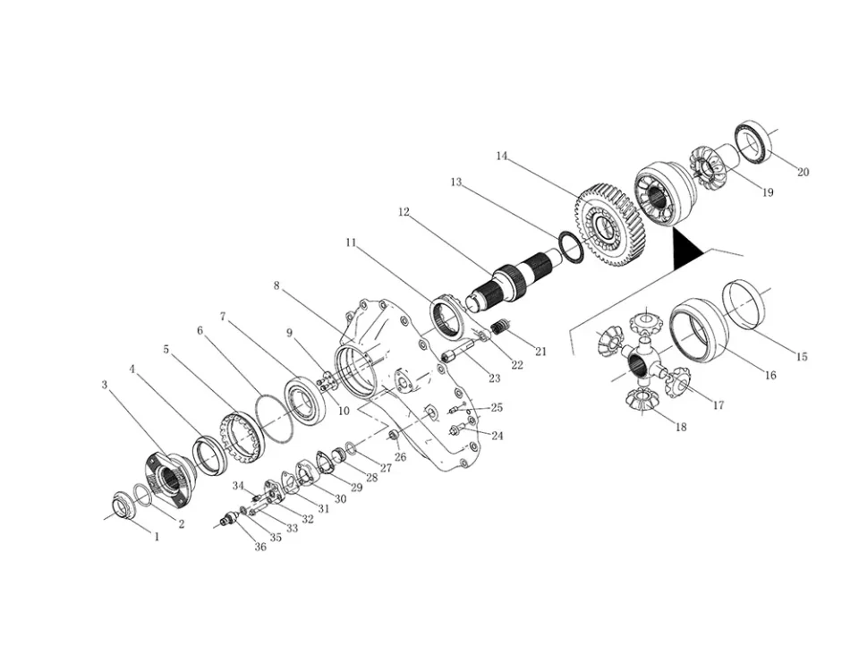 العتاد الأسطواني النشط والسكن, مجموعة المنطق التفاضلية والتفاضلية بين المحاور FAW J7