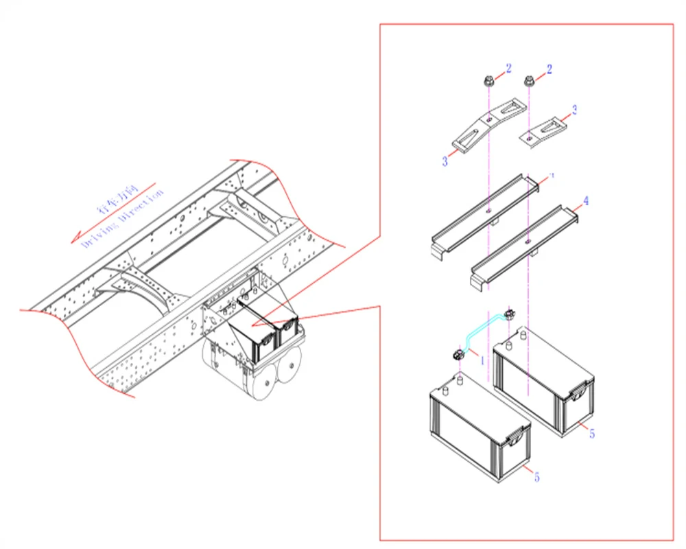 Батарея и крепежные детали Логическая сборка