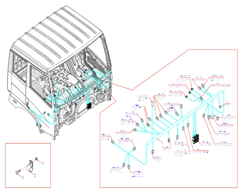 وحدة هيكل تسخير سلك الجسم