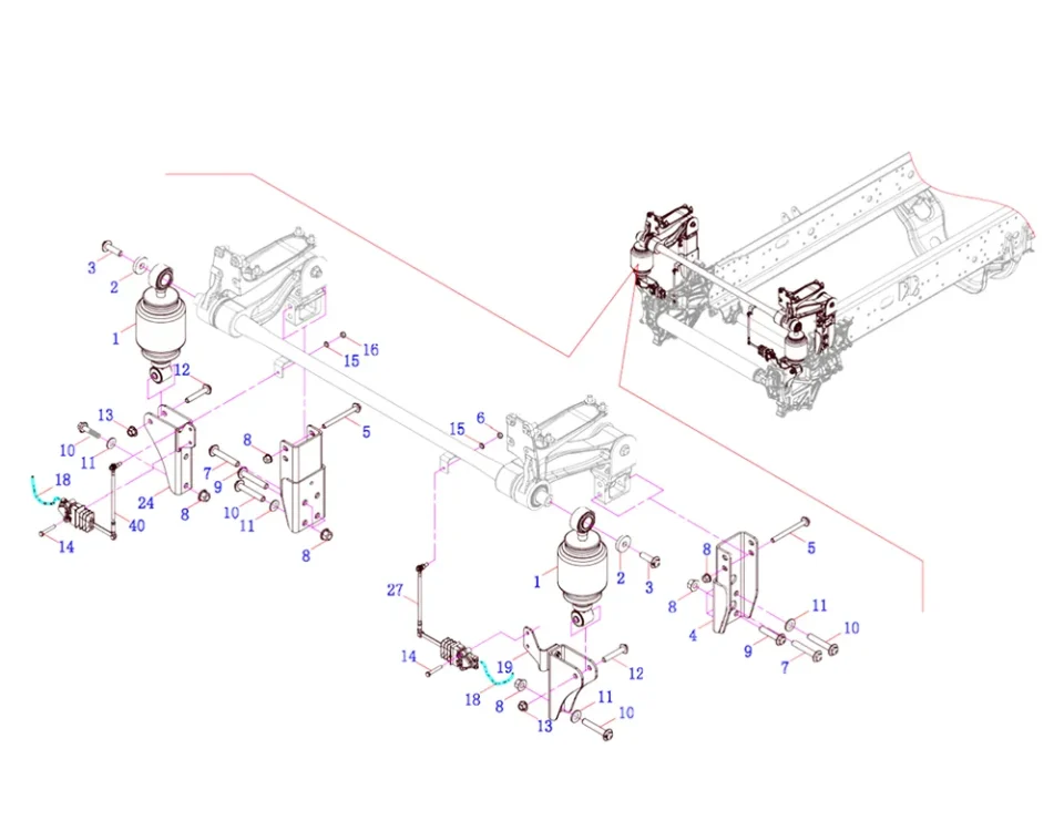 مجموعة التعليق الأمامي للكابينة