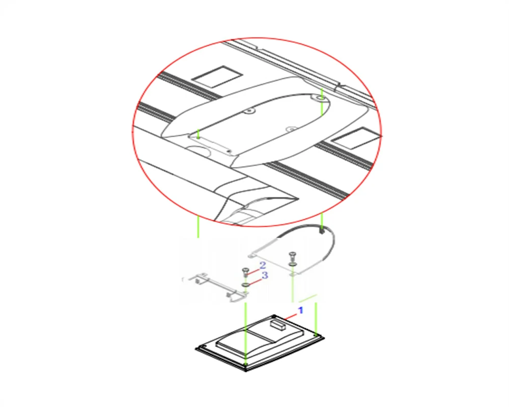 Módulo de estrutura de lâmpada interna da cabine