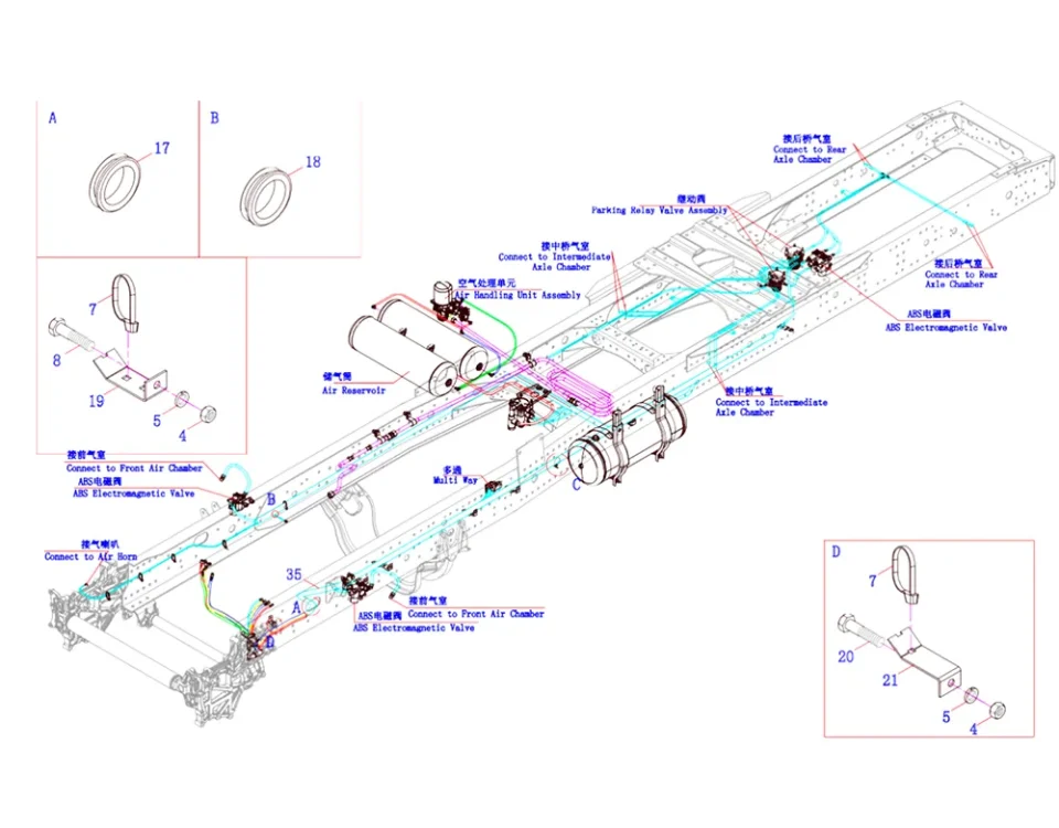 مجموعة خط أنابيب فرامل الهيكل
