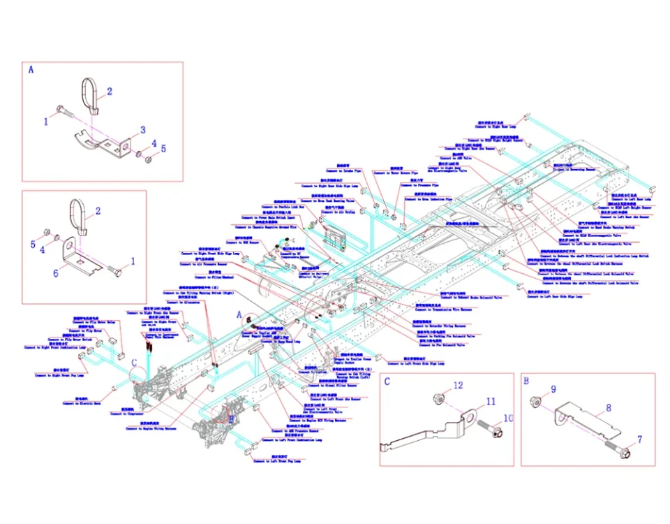 Шасси проволока укрепляет кронштейн с сборкой-1