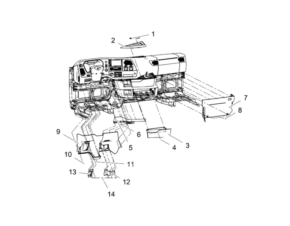 مكونات لوحة القيادة (ستة) فاو J7