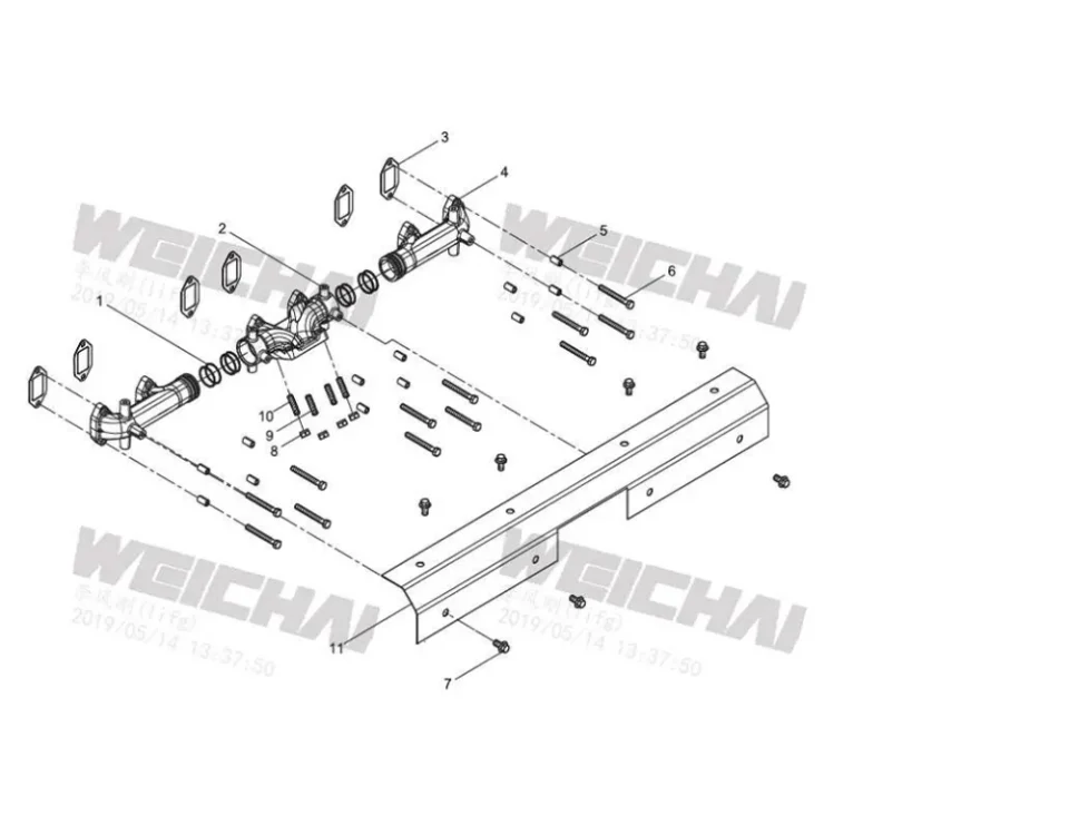 Engine Assembly-Exhaust Manifold Group