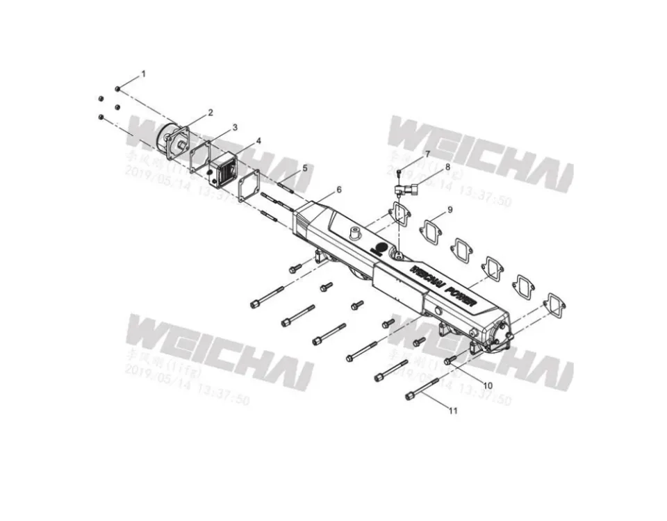 Grupo de coletores de montagem do motor