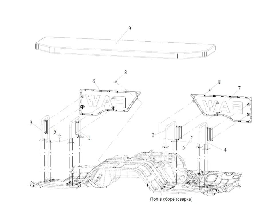 FAW J6 مكونات الرصيف السفلى