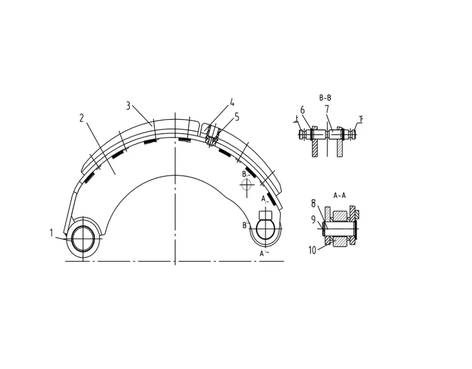 Сборка передней оси -Обувь для блок трения с трением