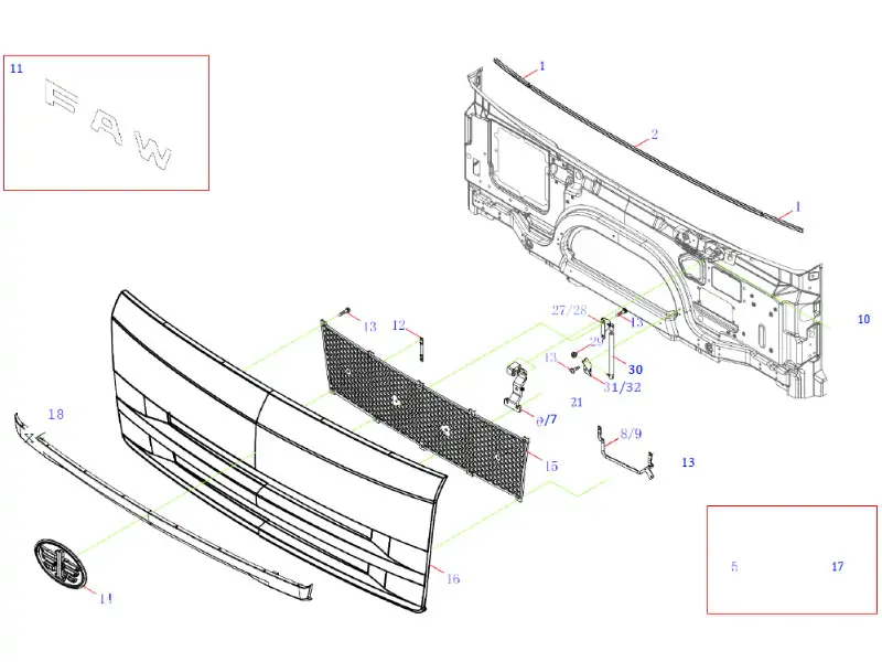 مجموعة اللوحة الخارجية للجدار الأمامي