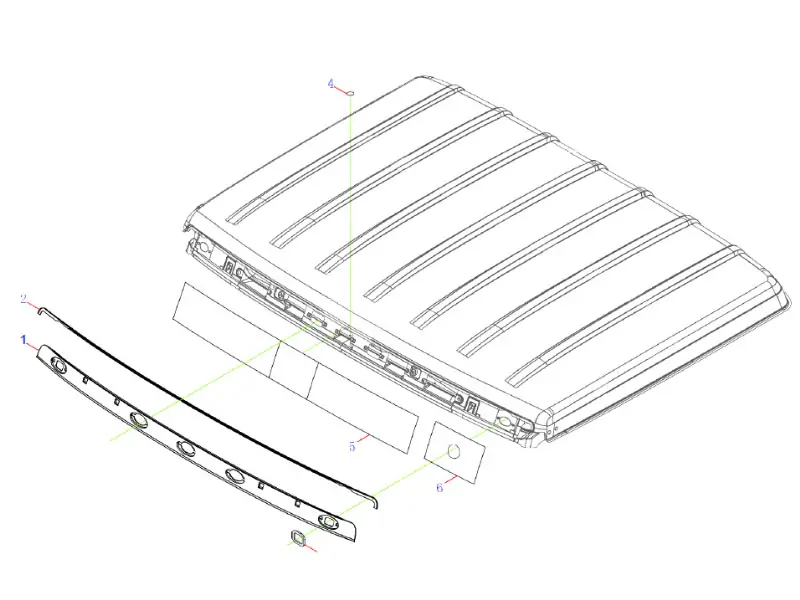 لوحة الكسوة العلوية للنافذة الأمامية ومجموعة شريط الختم