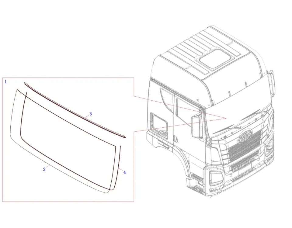 Передняя сборка ветрового стекла