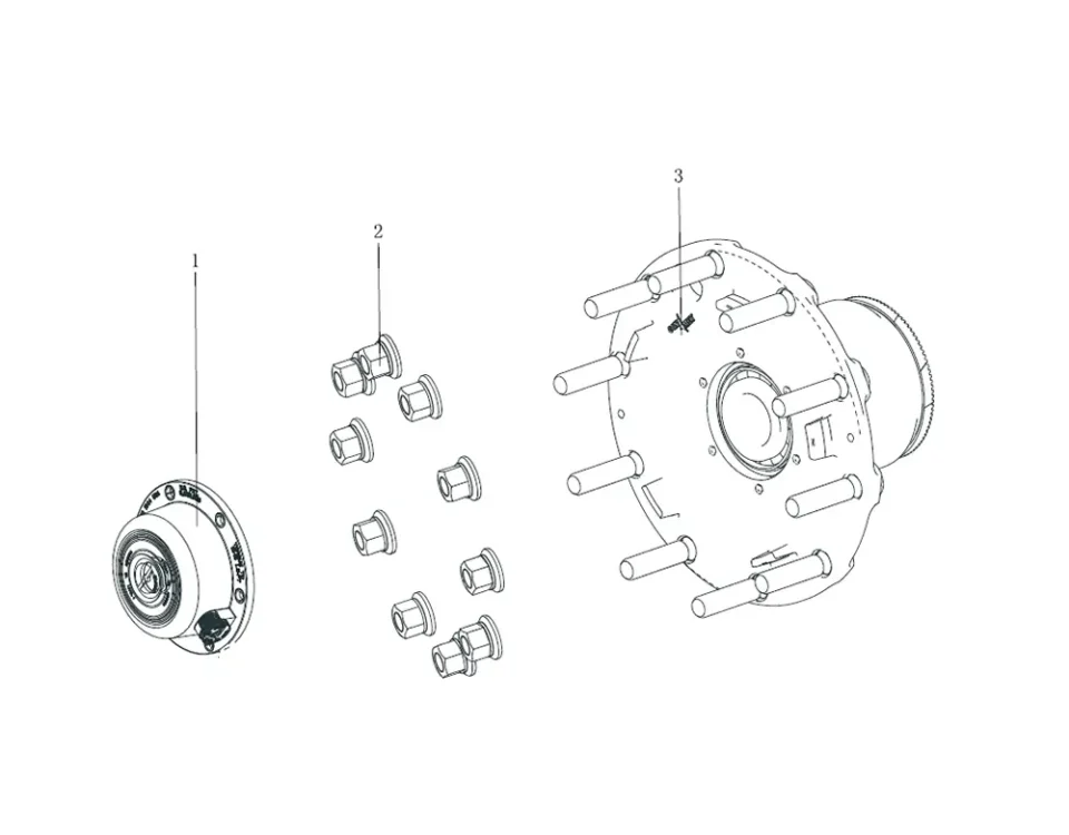مجموعة منطق محور العجلات الأمامية (عجلة الألومنيوم) فاو J7
