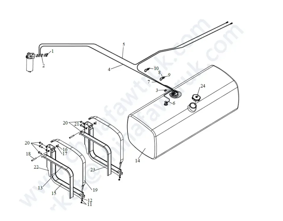 Réservoir de carburant et pipeline de carburant 1086 FAWJH6