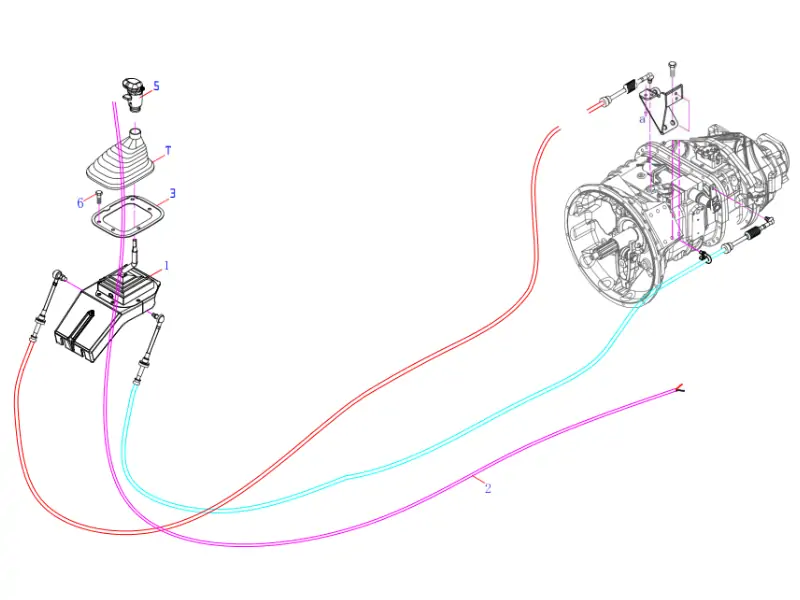 قضيب تشغيل ذراع نقل السرعات ووحدة الغطاء المضاد للغبار