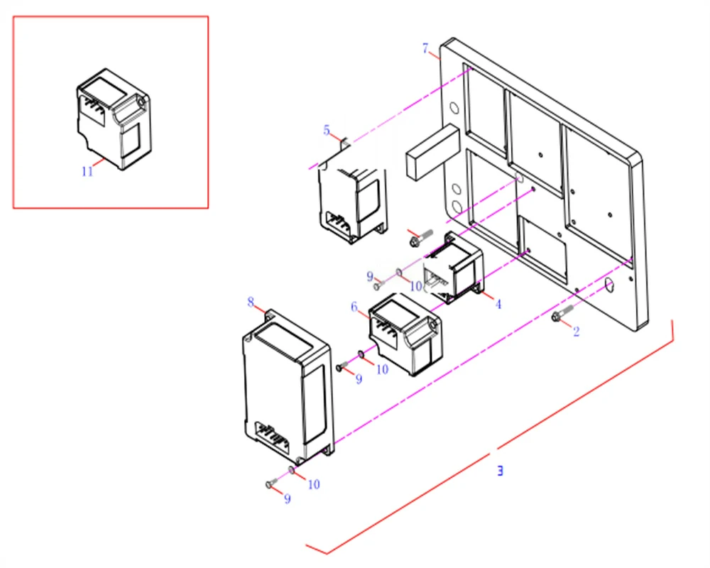 Ensemble de plaque du boîtier du contrôleur logique