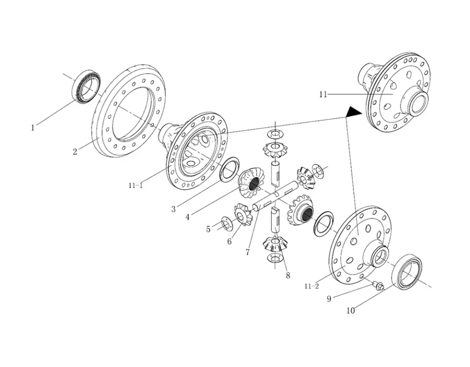 Mid-bridge differential assembly (يو=3.417) فاو J7