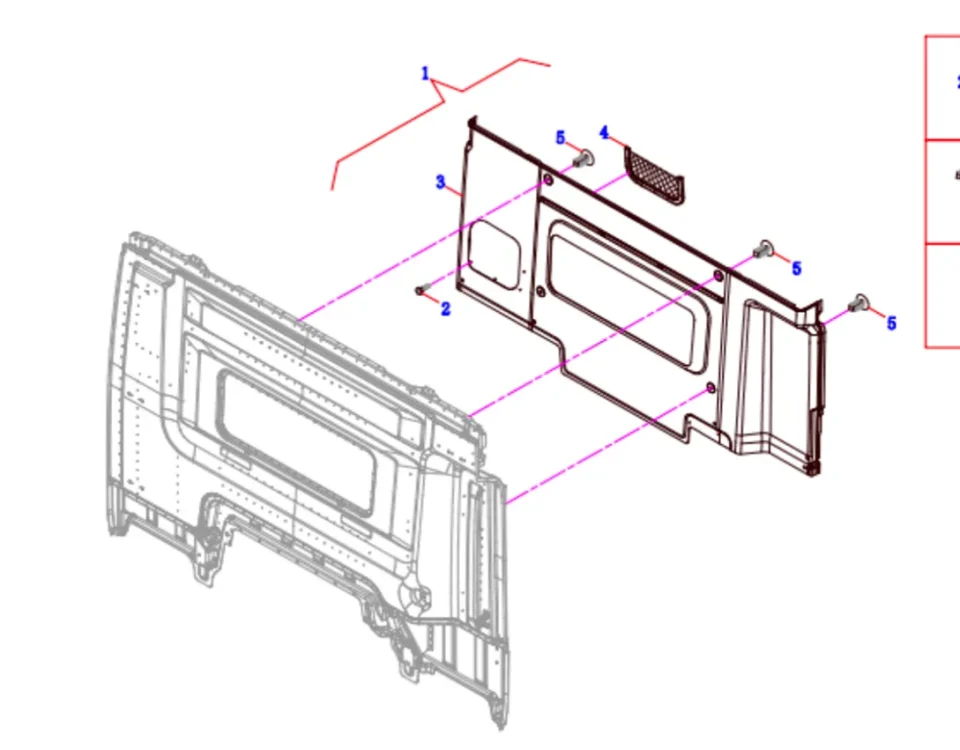 Módulo de corte interior do painel traseiro1