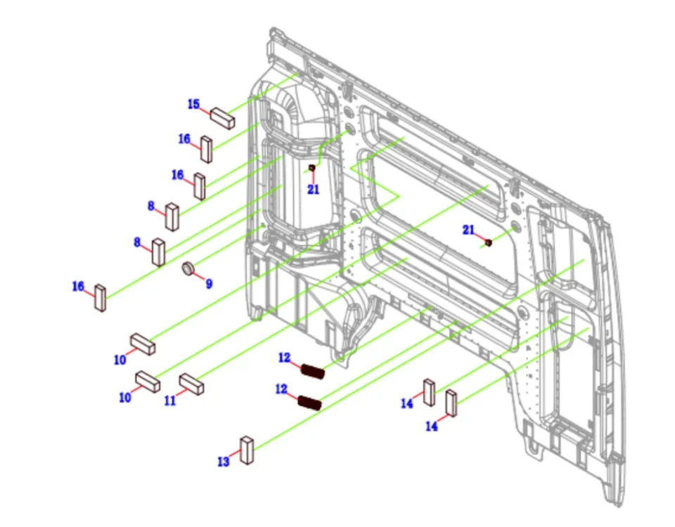 Módulo de corte interior do painel traseiro2