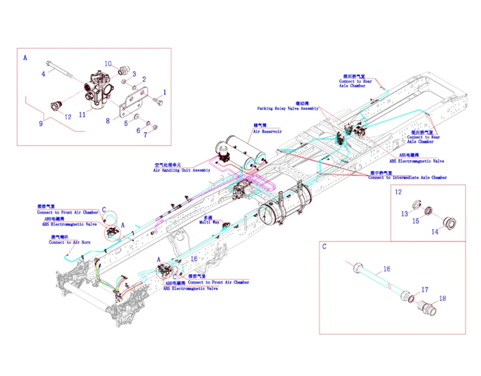 Рулевой передний поперечный элемент и модуль тормозных деталей передней оси