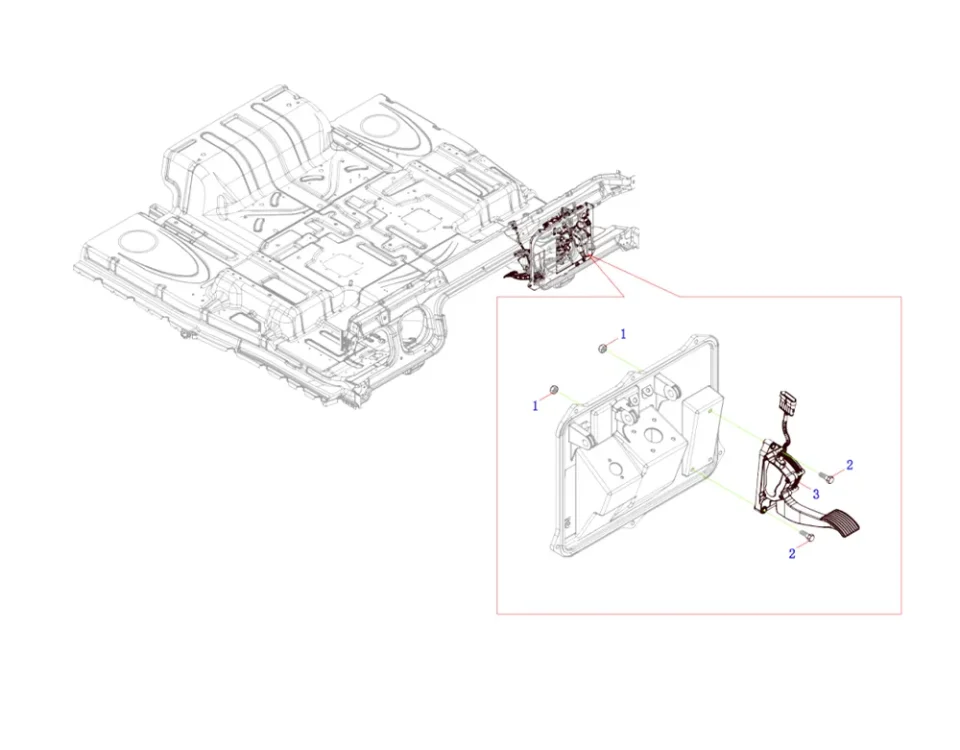 Mécanisme de commande des gaz avec l'ensemble du module de carrosserie