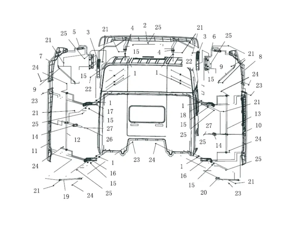 Tapa superior deflector de aire FAW J7
