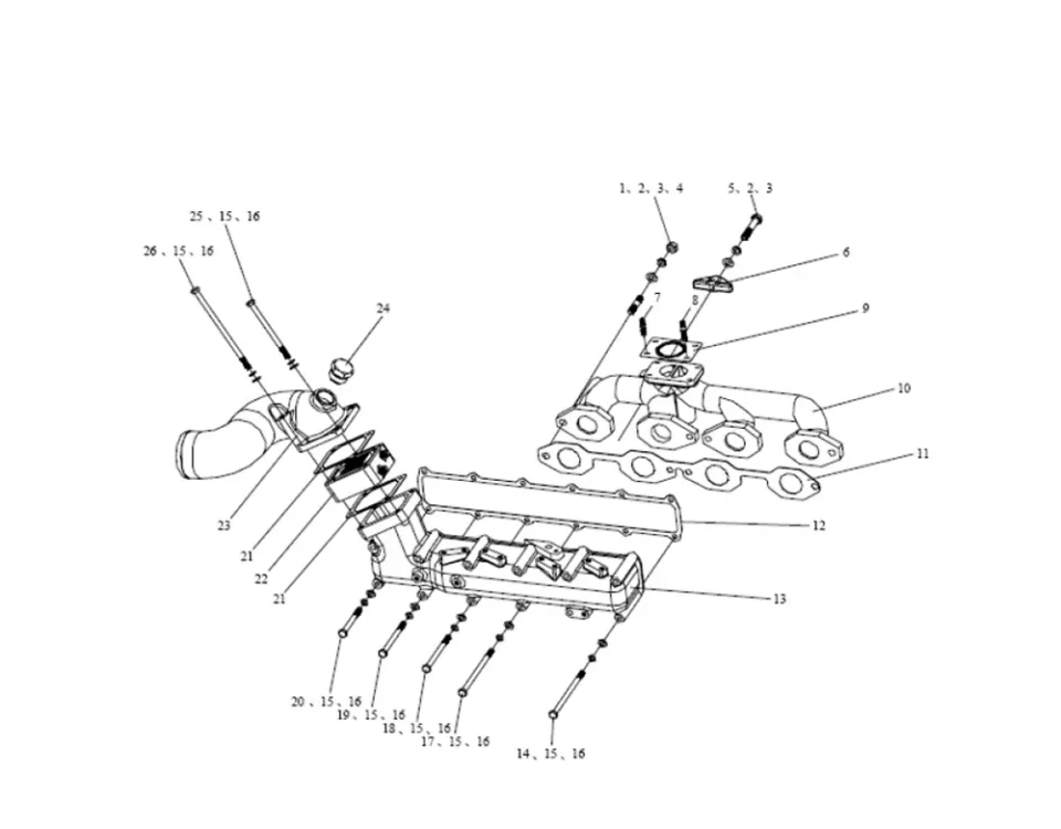 خطوط أنابيب غاز مدخل وعادم FAW J5