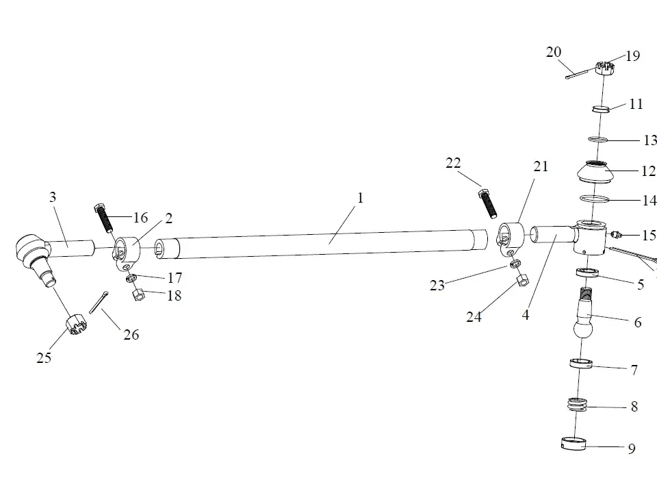 Poussée de direction longitudinale arrière FAW J6